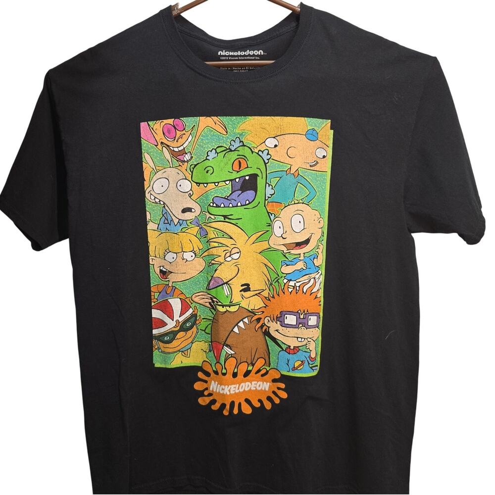 Nickelodeon 90s Cartoon Mashup Tee – Rugrats, Hey Arnold, Rocko (Size L)